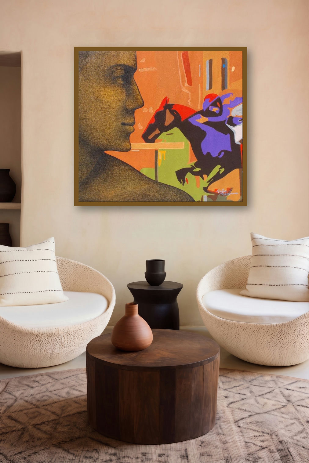 Force 29 (The Thrill of the Race) by artist Rajan Raghavan displayed in a Luxury gallery