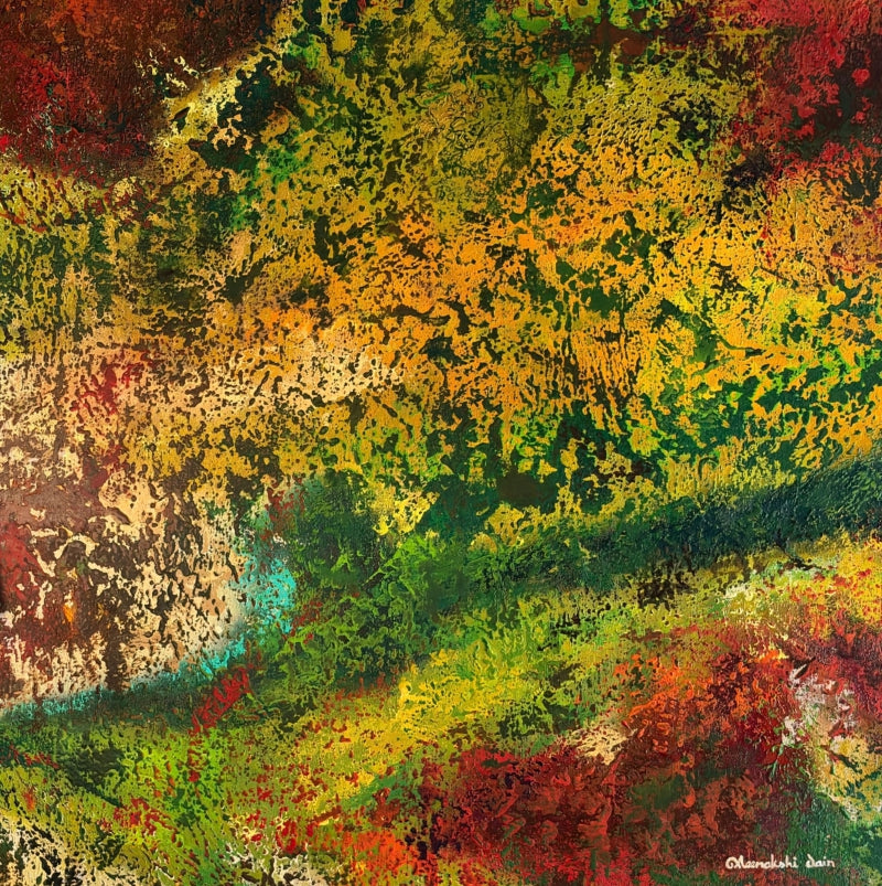 The Forest' abstract acrylic painting by artist Meenakshi Jain, 30x26 inch, on canvas