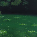 Nature oil painting titled 'Forest Lilies', 24x48 inches, by artist Shirish Ambekar on Canvas