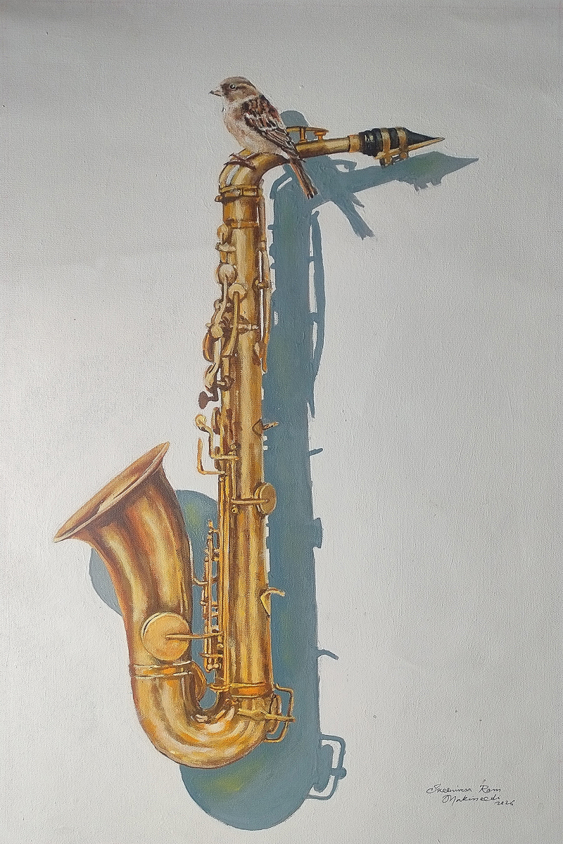 The Forgotten Notes' still-life acrylic painting by artist Srinivasa Ram Makineedi, 30x20 inch, on canvas