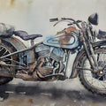 Transportation watercolor painting titled 'Forgotten Rusted Old motorcycle', 16x12 inches, by artist Mrutyunjaya Dash on paper