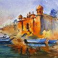 Fortress Of Light' religious watercolor painting by artist Soven Roy, 14x20 inch, on paper
