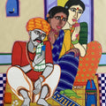Figurative acrylic painting titled 'Fortune Teller 3', 36x30 inches, by artist Dhan Prasad on Canvas