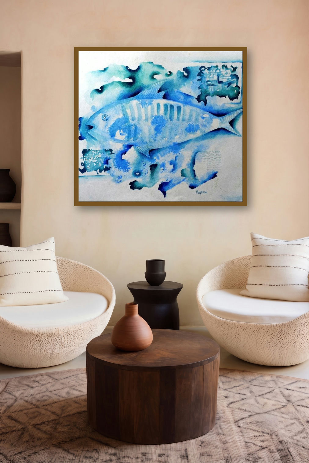 Fossil Series 2 (Oceanic Dreamscape**) by artist Ranjith Raghupathy displayed in a Curated gallery