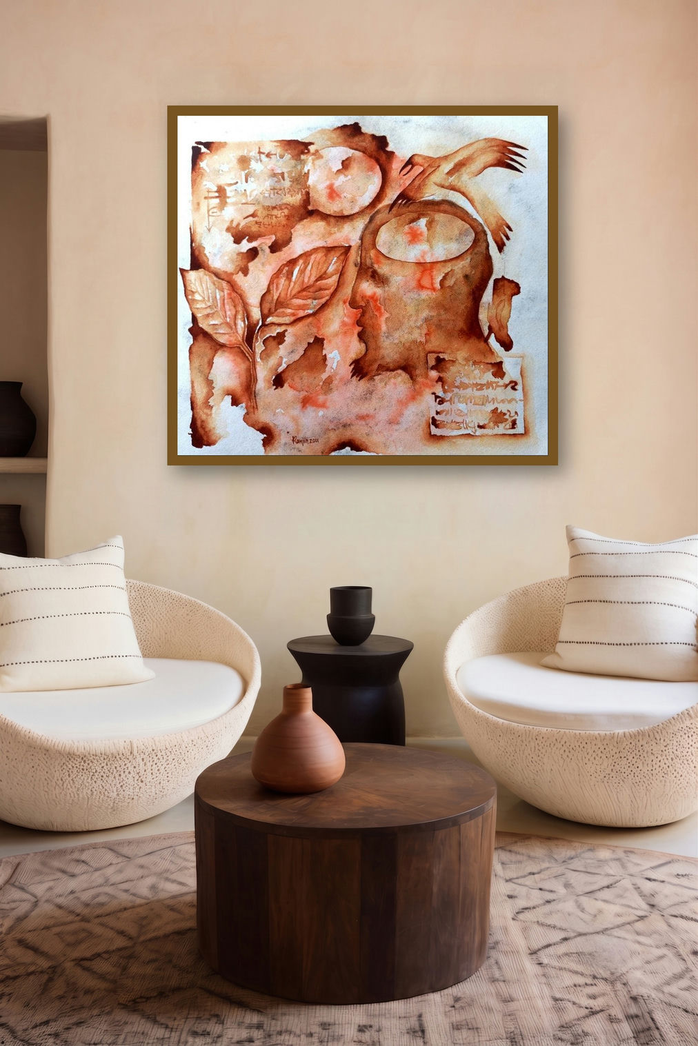 Fossil Series 3 (Inner Journey**) by artist Ranjith Raghupathy displayed in a Minimalist gallery