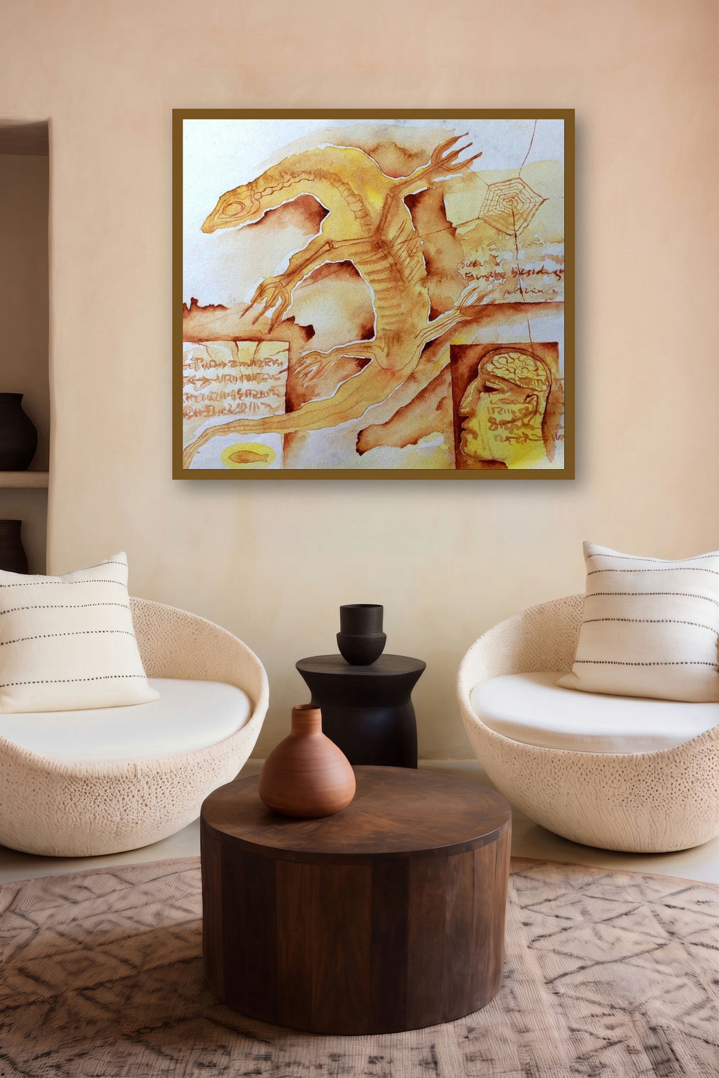 Fossil Series 4 (Ancient Echoes**) by artist Ranjith Raghupathy displayed in a Indian Art gallery