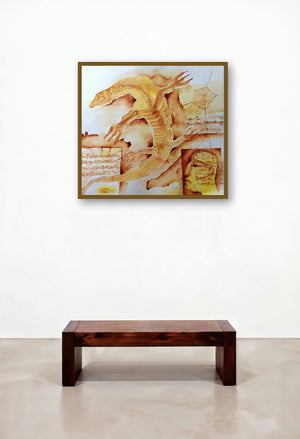 Fossil Series 4 (Ancient Echoes**) by artist Ranjith Raghupathy displayed in a Transitional Bedroom