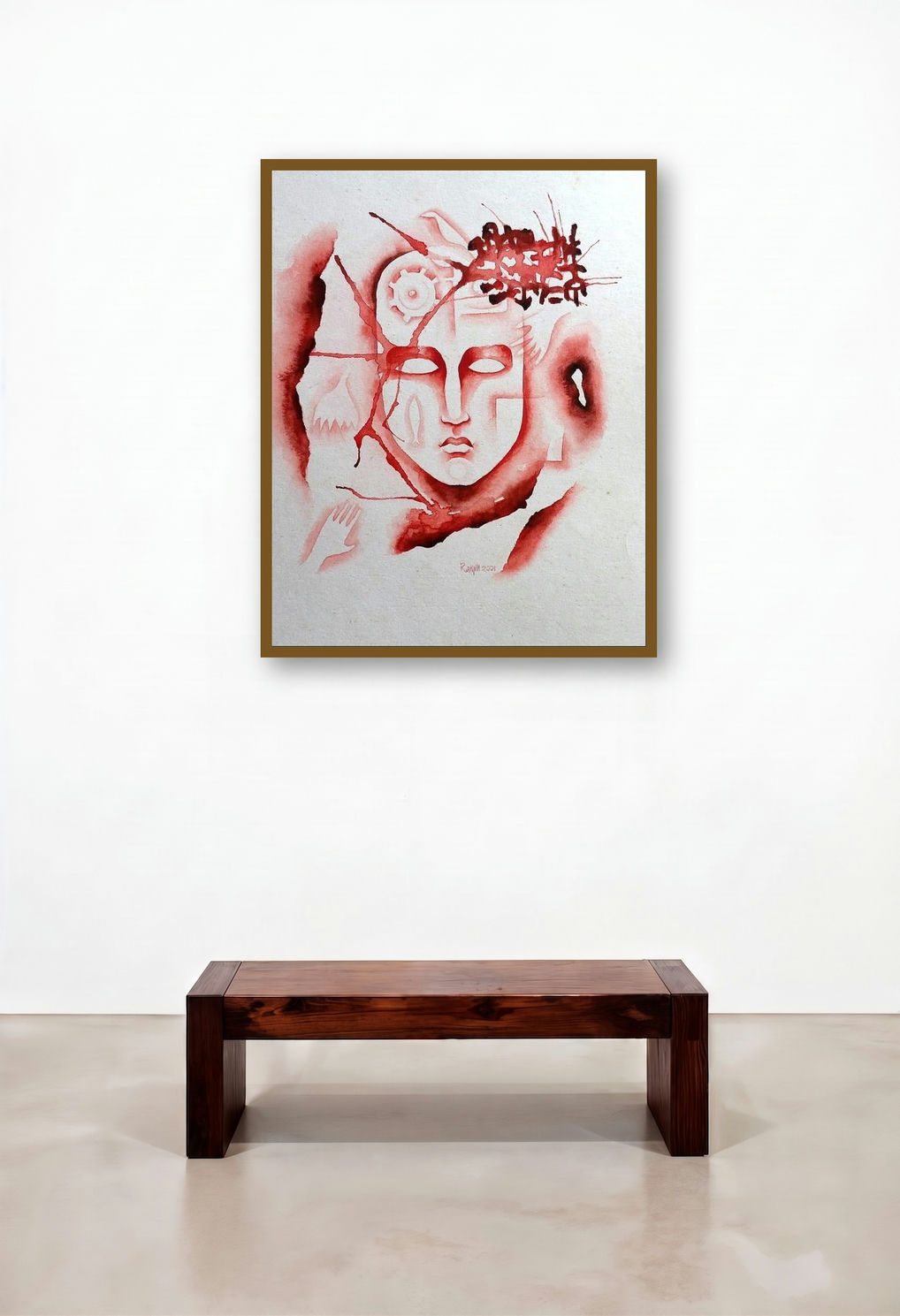 Fossil Series 5 (Unraveling Consciousness**) by artist Ranjith Raghupathy displayed in a Contemporary Study
