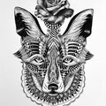 Animals pen drawing titled 'Fox 2', 15x11 inches, by artist Kushal Kumar on Paper
