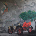 Fragments Of Memory' contemporary acrylic painting by artist Gopal Roy, 36x48 inch, on canvas
