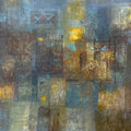 Fragments Of Silence' abstract acrylic painting by artist Suchita Tarde, 44x35 inch, on canvas