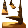 Abstract sculpture titled 'Friction', 18x22x6 inches, by artist Sukanta Chowdhury on Bronze