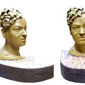 Frida Kahlo' portrait Bronze sculpture by artist Sukanta Chowdhury, 11x7 inch, on bronze