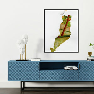 'Friend (Serenity Within)' painting by Debaroti Seth shown on a wall in a furnished room.