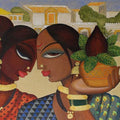 Figurative acrylic painting titled 'Friends 1', 30x40 inches, by artist Varsha Kharatamal on Canvas