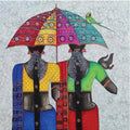 Figurative acrylic painting titled 'Friends 2', 24x24 inch, by artist Kappari Kishan on Canvas