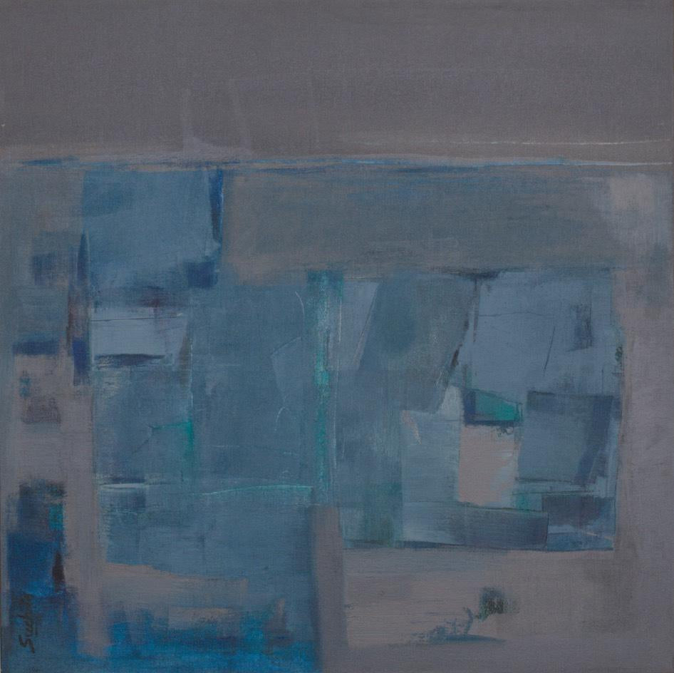 'Frost' abstract acrylic painting by artist Suchita Tarde, 30x30 inch, on canvas