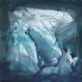 Frozen Whispers' abstract acrylic painting by artist Dilip Mali, 15x15 inch, on canvas