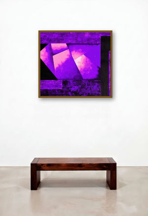Fuchsia Range (Violet Synthesis) by artist Manju Lamba displayed in a Elegant Reception Area