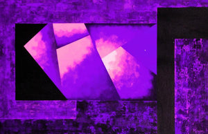 Fuchsia Range (Violet Synthesis) by Manju Lamba, Print Oil Pop Art Painting on Canvas, X-Small Horizontal Wall Art