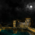 Print Digital Art titled 'Full Moon At The Lake Lakhoto Kotho', on Canvas by artist Shivani Pikle