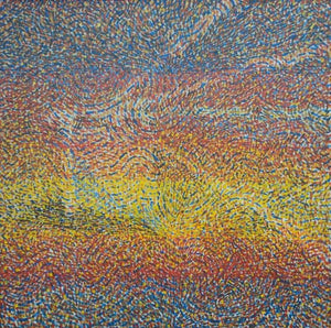 Abstract acrylic painting titled 'Functional Object', 18x18 inches, by artist Amit Kshirsagar on Canvas