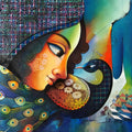 Fusion 4' figurative acrylic painting by artist Sanjay Tandekar, 41x35 inch, on canvas