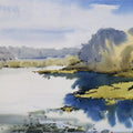Landscape watercolor painting titled 'Futala Lake', 12x18 inches, by artist Ghanshyam Dongarwar on paper