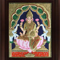 Religious tanjore traditional art titled 'Gaja Lakshmi Tanjore Painting 2', 24x18 inches, by artist Myangadi Tanjore on Plywood