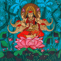 'Gaja Laxmi 2' religious acrylic painting by artist Chetan Katigar, 36x36 inch, on canvas