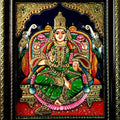 Religious tanjore traditional art titled 'Gajalakshmi Tanjore Painting 1', 15x12 inches, by artist VANI VIJAY on Plywood