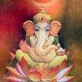 Religious oil painting titled 'Gajanana', 42x34 inch, by artist Namdev M Patil on Canvas