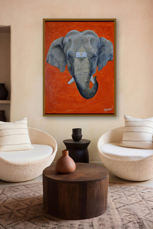 Gajmukh (Majestic Ganesha) by artist Shivam Bharti displayed in a Museum Style gallery