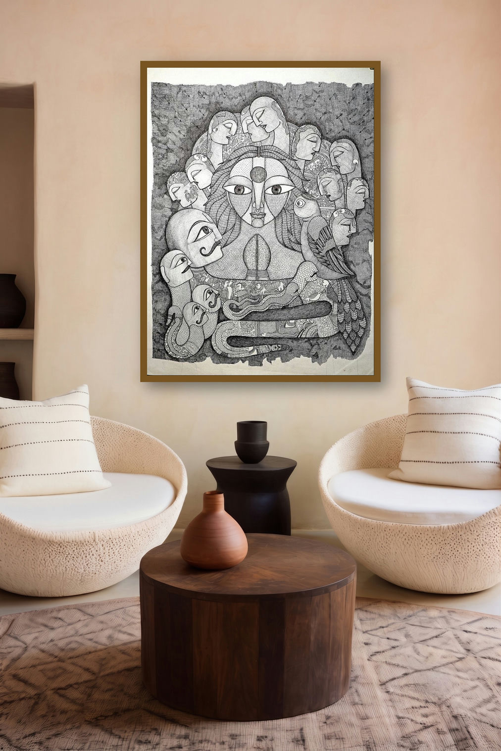 Gambler (The Divine Feminine) by artist Meenakshi Jha Banerjee displayed in a Curated gallery