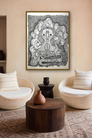 Gambler (The Divine Feminine) by artist Meenakshi Jha Banerjee displayed in a Curated gallery