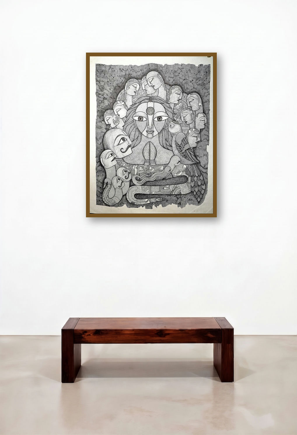 Gambler (The Divine Feminine) by artist Meenakshi Jha Banerjee displayed in a Scandinavian Executive Office