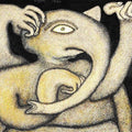 Religious serigraphs painting titled 'Ganapati', 22x30 inch, by artist Jogen Chowdhury on Paper