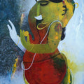 Religious acrylic painting titled 'Ganapati', 28x22 inches, by artist Appam Raghavendra on Canvas