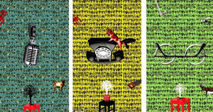 contemporary acrylic painting titled 'Gandhi Statements', 72x144 inches, by artist Amarnath Sharma on Canvas