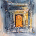 Ganesh' religious acrylic painting by artist Milind Bhanji, 30x30 inch, on canvas