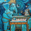 Ganesha 1' religious mixed-media painting by artist Devirani Dasgupta, 16x12 inch, on canvas