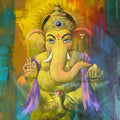 Ganesha' religious oil painting by artist Namdev M Patil, 42x35 inch, on canvas