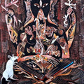 Religious acrylic painting titled 'Ganesha', 36x24 inch, by artist Awdhesh Bajpai on Canvas
