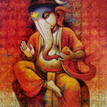 'Ganesha' religious acrylic painting by artist Sanjay Lokhande, 36x30 inch, on canvas