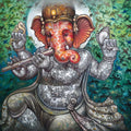 'Ganesha' religious acrylic-oil painting by artist Sudhir Meher, 30x34 inch, on canvas