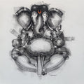 Ganesha 2' religious charcoal painting by artist Sanjay Bhalerao, 30x30 inch, on canvas
