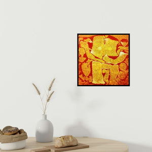 In-situ view of Ajay Meshram's 'Ganesha (Golden Ganesha)' painting in a room