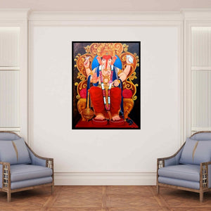 In-situ view of Arjun Das's 'Ganesha (Ganesha)' painting in a room
