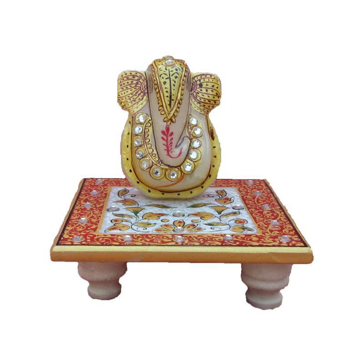 Ganesha On Floral Chowki Handicraft By Ecraft India