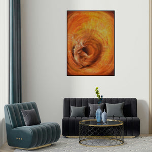 Durshit Bhaskar's 'Ganesha Sarvadevatman (Cosmic Dance of Shiva)' painting visualized above a sofa in a contemporary room.